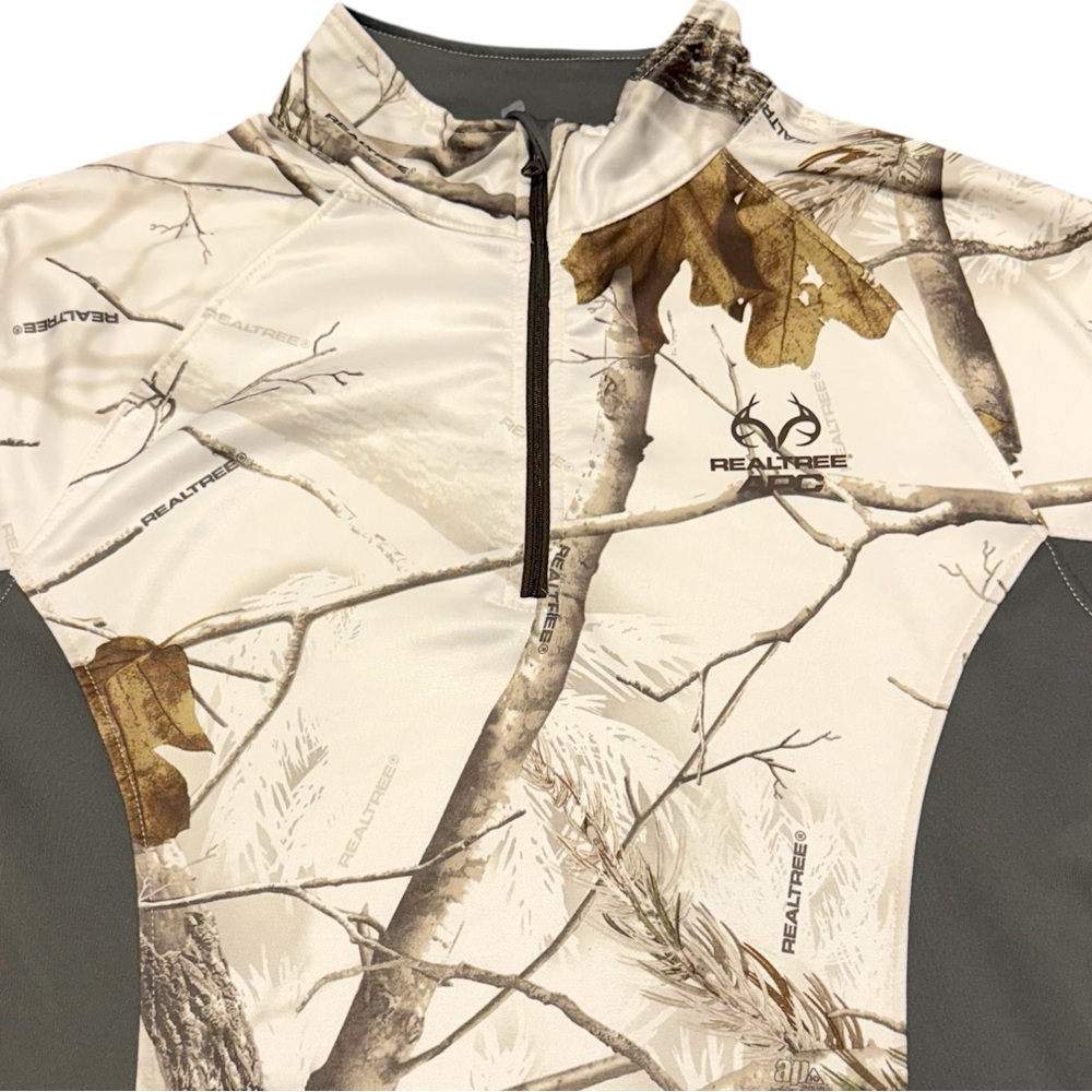 Realtree Camo Quarter Zip‎ Womens Large Hunting Performance Shirt Long Sleeve